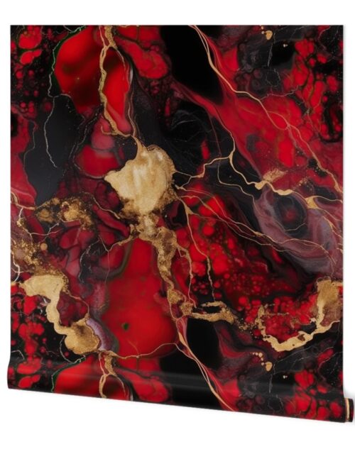 Red Black and Gold Alcohol Ink 1 Wallpaper