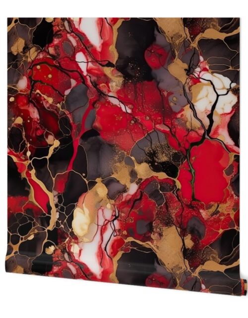 Red Black and Gold Alcohol Ink 3 Wallpaper