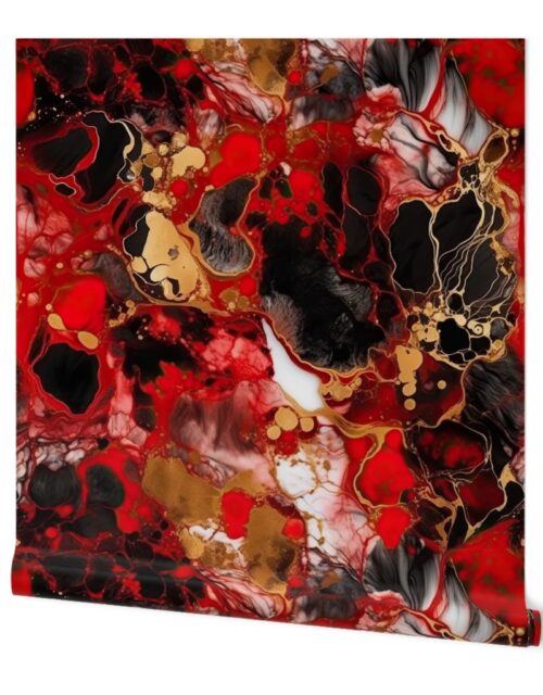 Red Black and Gold Alcohol Ink 4 Wallpaper