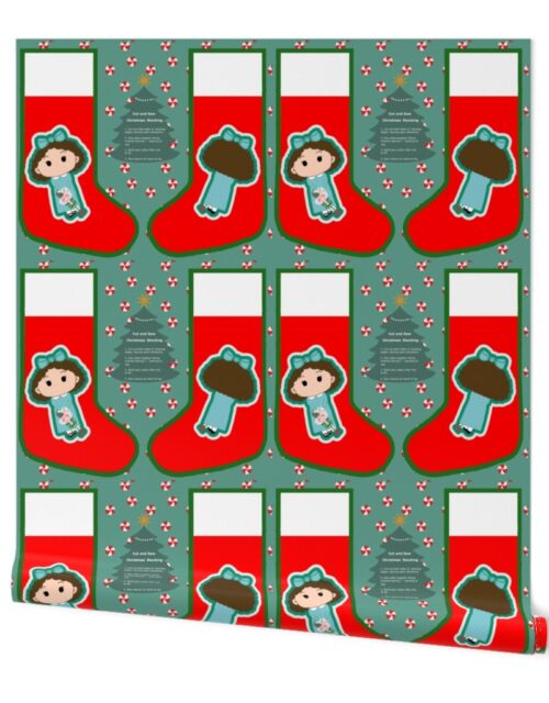 Clara with Nutcracker Stocking  Cut and Sew Wallpaper