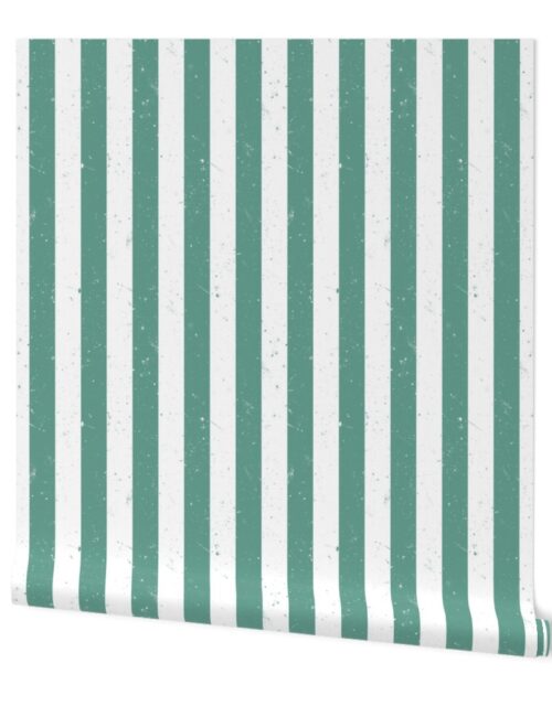 Fern Green and White Splattered Paint Vertical Cabana Tent Stripe to Match the Cut and Sew Christmas Dolls and Stockings Wallpaper