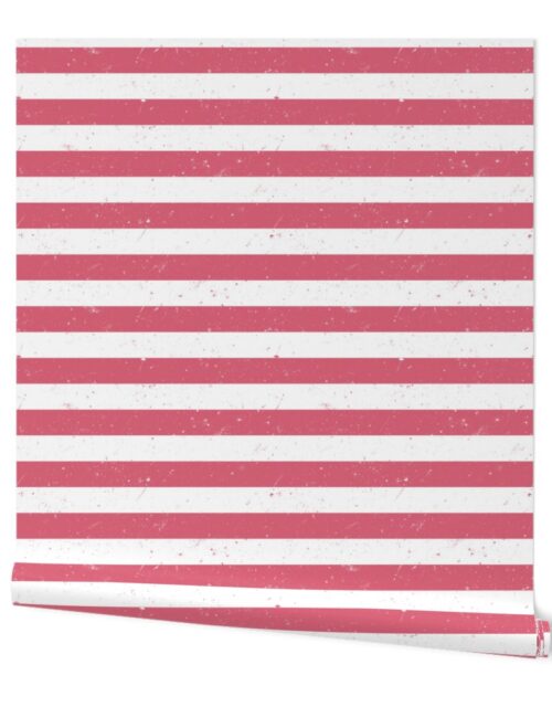 Nantucket Red and White Splattered Paint Horizontal Cabana Tent Stripe Wallpaper