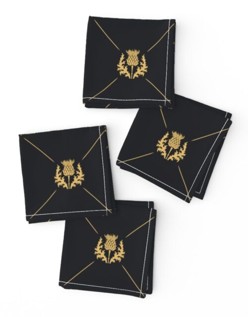 Lux Faux Gold Scotland’s Royal Thistle in Cross-Hatch Diamonds on Repeat Cocktail Napkins