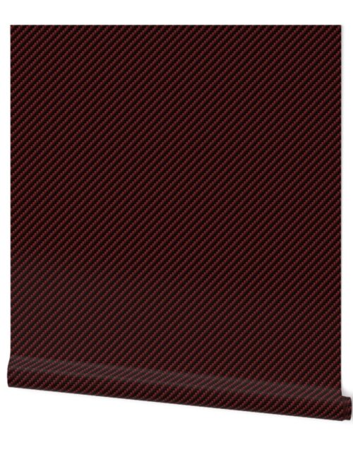 Small Red and Black Carbon Fiber Diagonal Wallpaper