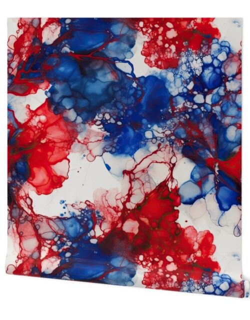 Red White and Blue Alcohol Ink American Patriotic  Flag Colors Alcohol Ink Wallpaper