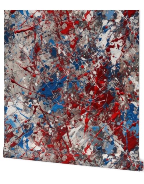 USA Red White Blue Drip Paint Splatter Technique Wallpaper
