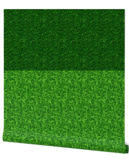 Sports Field Two-Tone Fake Green Grass Pitch Surface Wallpaper
