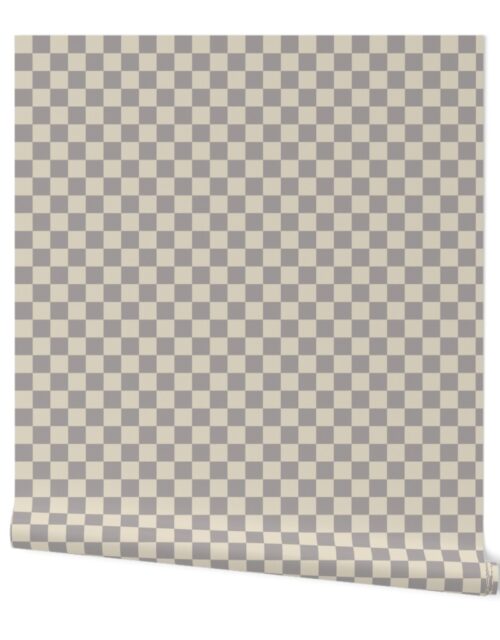 Fawn and Cream  Checkerboard Wallpaper