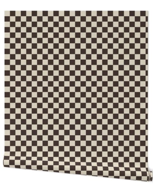 Cream and Chocolate  Checkerboard Wallpaper