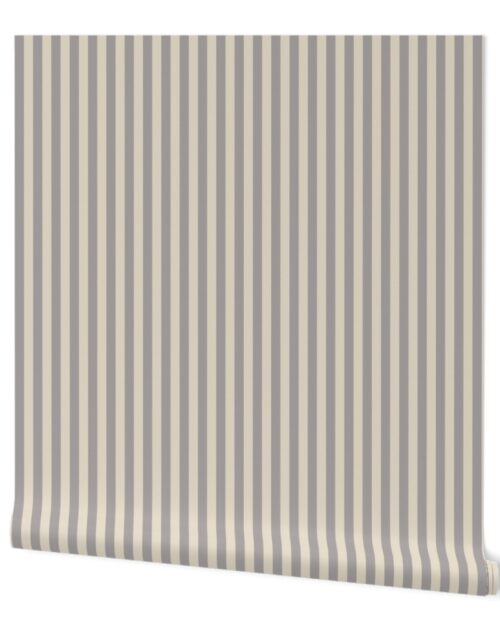 Half Inch Pencil Stripes in Good Boie Cream  and Fawn Wallpaper