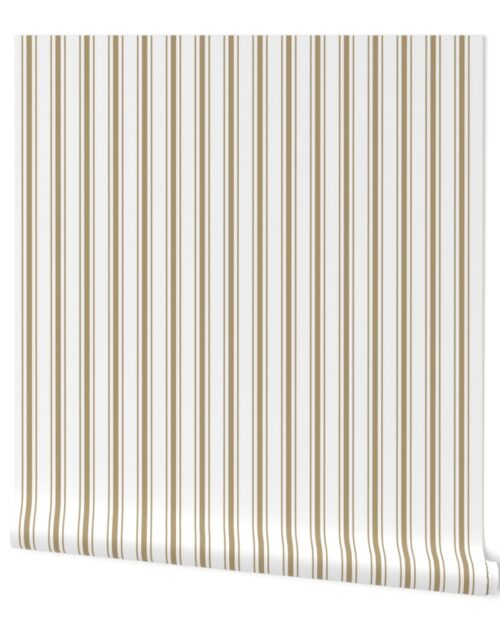 Small Tan on White French Provincial Mattress Ticking Wallpaper