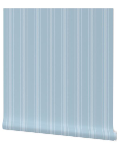 Sky Blue French Provincial Ticking Stripe Wallpaper