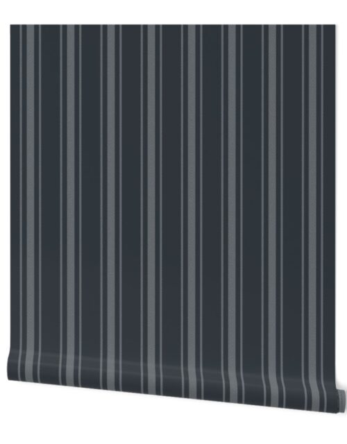 Twilight Blue French Provincial Ticking Stripe Wallpaper