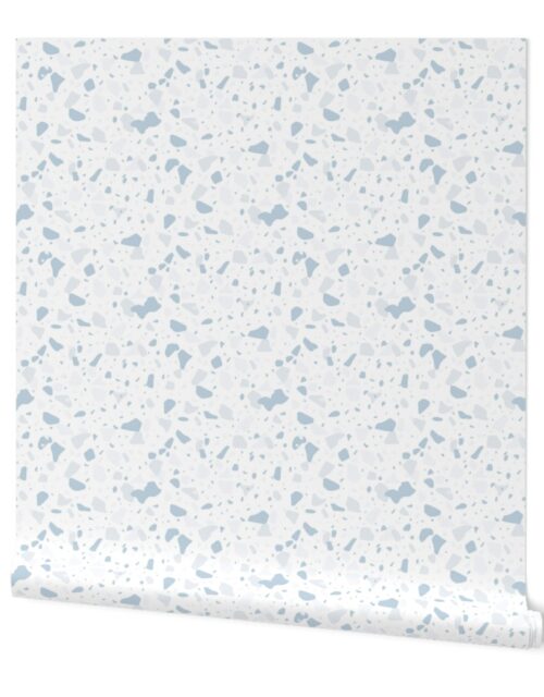 Sky Blue Marble Chips French Provincial Winter Terazzo Wallpaper