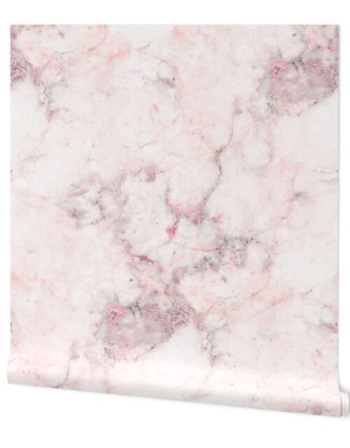 Marble Natural Stone Grey With Pink Veining Quartz Wallpaper