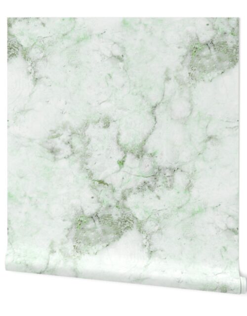 Marble Natural Stone Grey With Green Veining Quartz Wallpaper