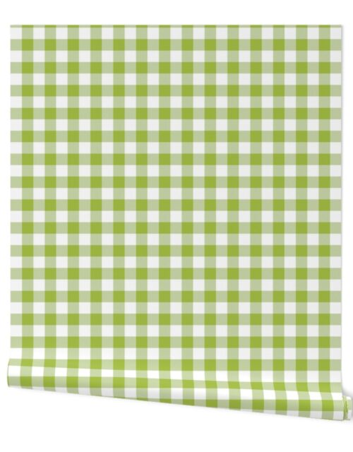 Fresh Green and White One Inch Check French Provincial Spring Checkerboard Wallpaper