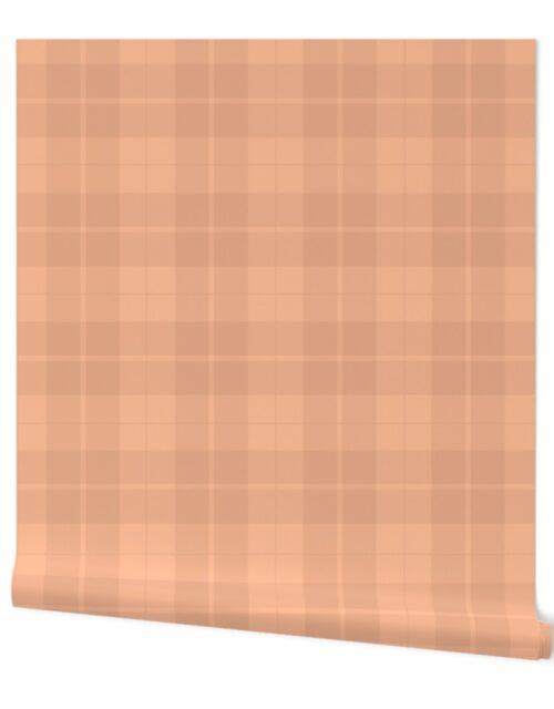 Large Tartan in Faded Peach Fuzz Color of the Year 2024 Wallpaper