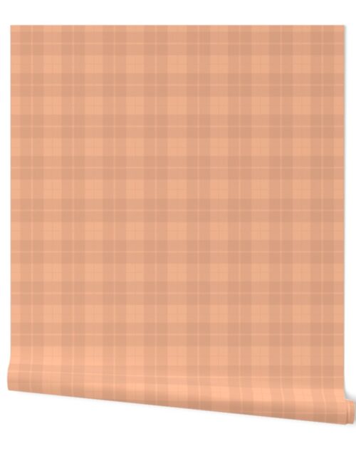 Medium Tartan in Faded Peach Fuzz Color of the Year 2024 Wallpaper