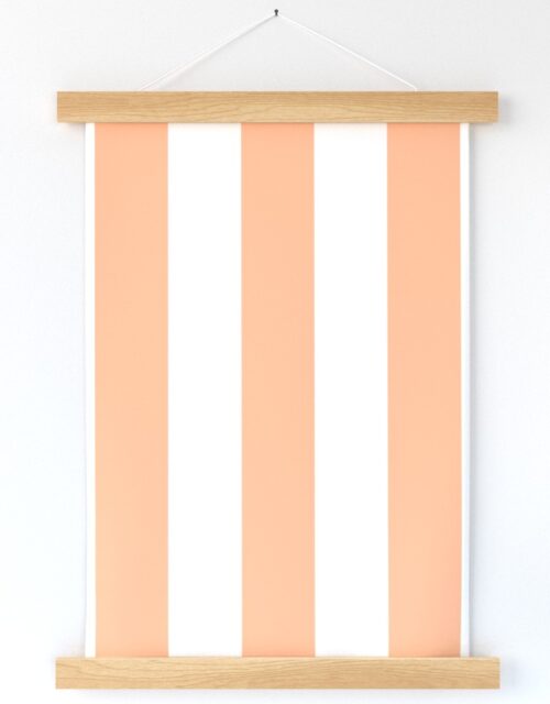3 Inch Circus Tent Stripe in Peach Fuzz Color of the Year 2024 and White Wall Hanging