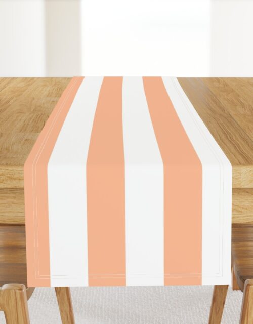 3 Inch Circus Tent Stripe in Peach Fuzz Color of the Year 2024 and White Table Runner