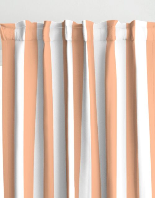 3 Inch Circus Tent Stripe in Peach Fuzz Color of the Year 2024 and White Curtains
