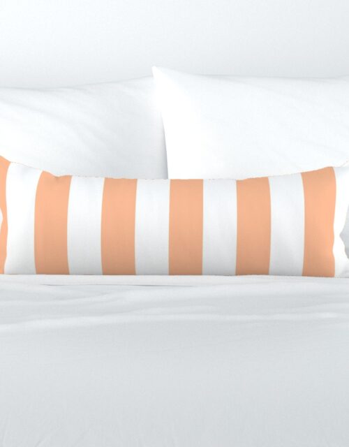 3 Inch Circus Tent Stripe in Peach Fuzz Color of the Year 2024 and White Extra Long Lumbar Pillow