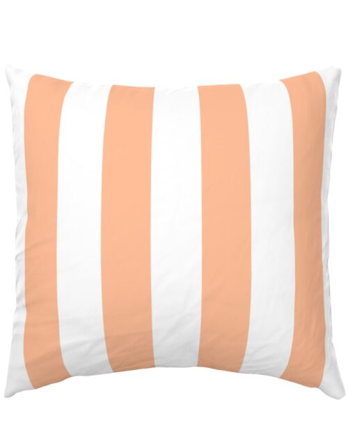 3 Inch Circus Tent Stripe in Peach Fuzz Color of the Year 2024 and White Euro Pillow Sham