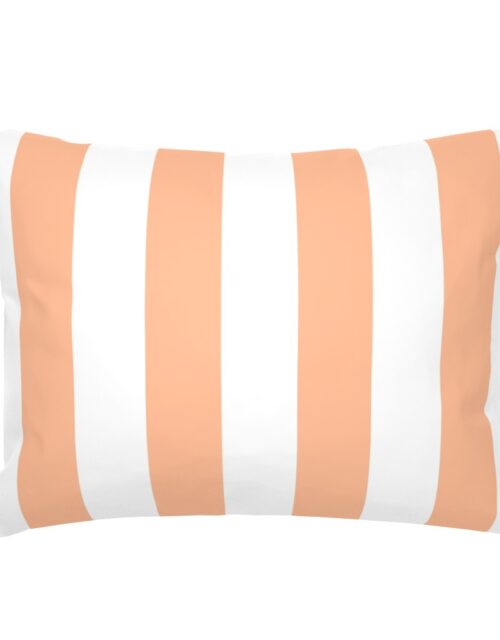 3 Inch Circus Tent Stripe in Peach Fuzz Color of the Year 2024 and White Standard Pillow Sham