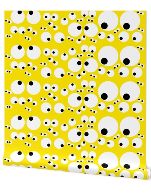 Googly Goo Goo Eyes on Neon Yellow Wallpaper