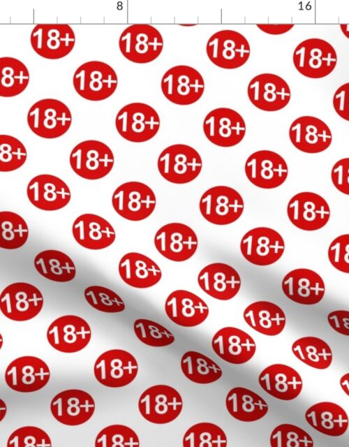1 1/2 inch 18th Birthday  Red and White Polkadots Fabric