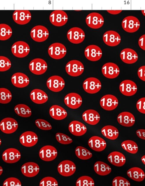 1 1/2 inch 18th Birthday   Red and Black Polkadots Fabric