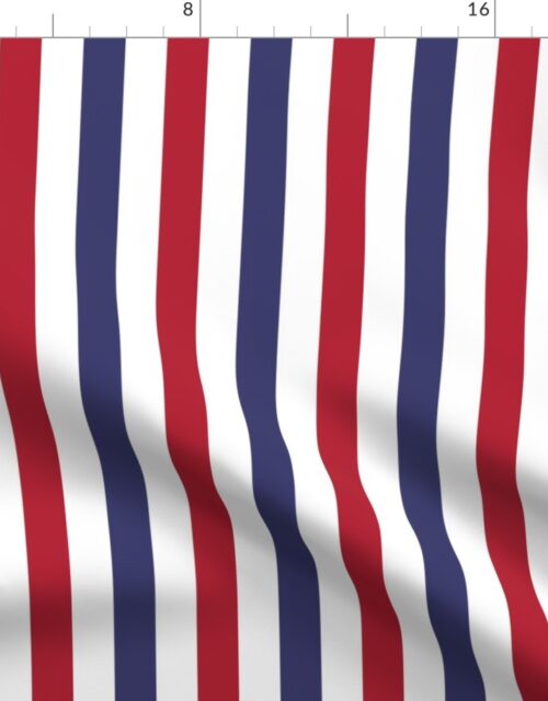 1 inch Flag Red, White and Blue Alternating V Stripes Fabric