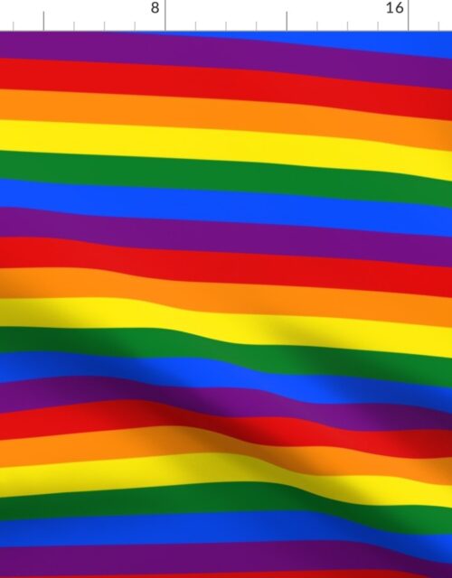 1 inch Horizontal Rainbow Pride Stripes Fabric