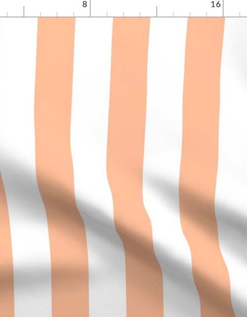 2 Inch Cabana Stripe in Peach Fuzz Color of the Year 2024 and White Fabric