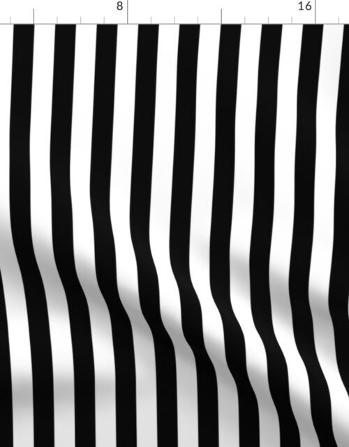 2 cm Euro Metric Width Pencil Stripes in Black and White Fabric