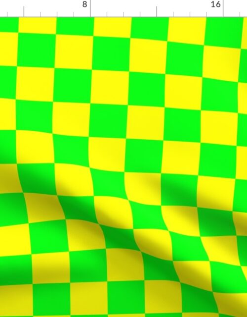 2 inch Bright Lemon and Lime Checkerboard Fabric
