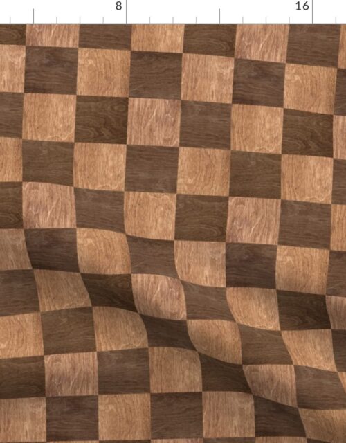 2 inch Dark Wood Checkerboard Chess Marquetry Pattern Fabric