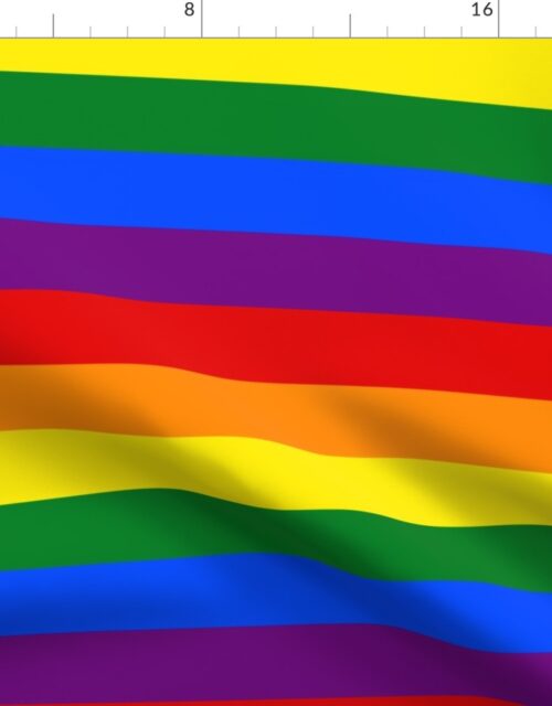 2 inch Horizontal Rainbow Pride Stripes Fabric