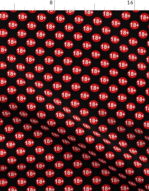 3/4 inch 18th Birthday  Red and Black Polkadots Fabric