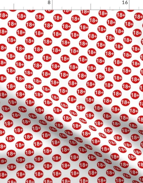 3/4 inch 18th Birthday  Red and White Polkadots Fabric