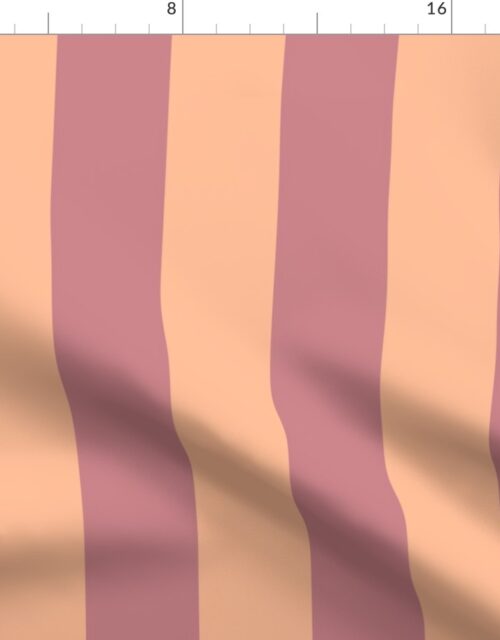 3 Inch Circus Tent Stripe in Peach Fuzz Color of the Year 2024 and Dusty Rose Fabric