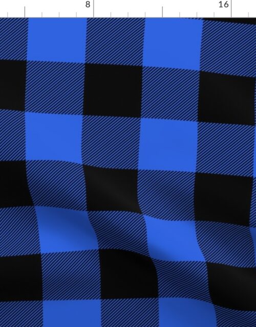 3 Inch Royal Blue and Black Lumberjack Buffalo Plaid Fabric Fabric