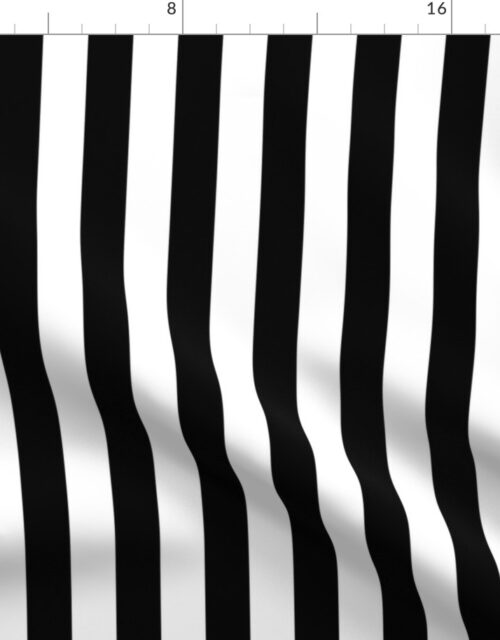 3 cm Euro Metric Width Cabana Stripes in Black and White Fabric
