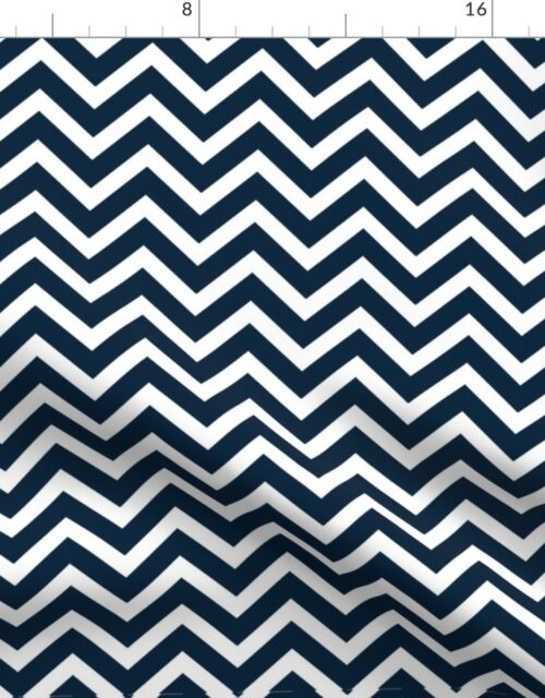 Chevron in Marine Navy and Seacap White Bands Fabric