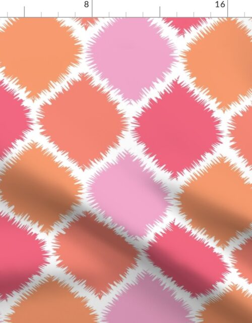 Coral and Pink Ikat Fabric