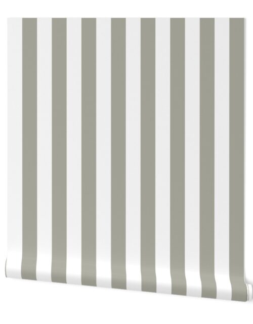 Dove Grey 2″ Wide Cabana Stripes Wallpaper