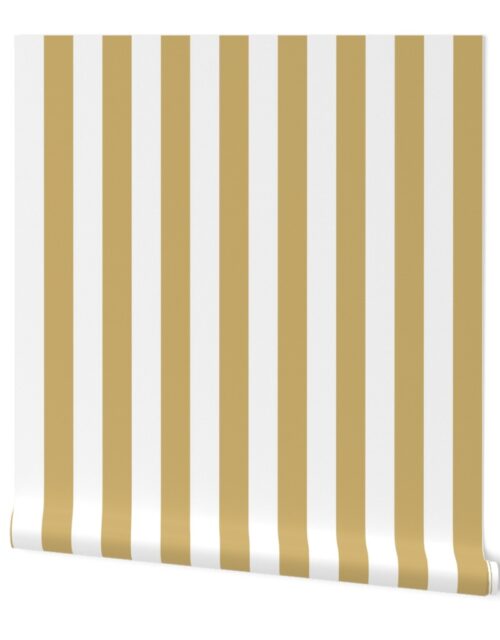 Khaki Beige 2″ Wide Cabana Stripes Wallpaper