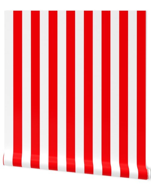 Circus Red 2″ Wide Cabana Stripes Wallpaper