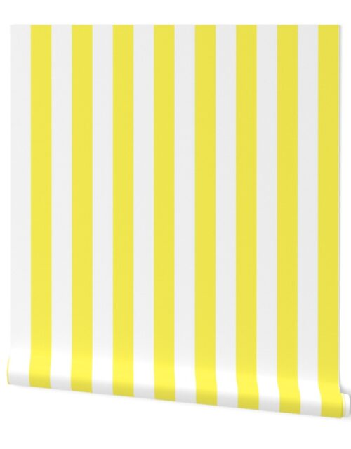 Lemon Yellow 2″ Wide Cabana Stripes Wallpaper